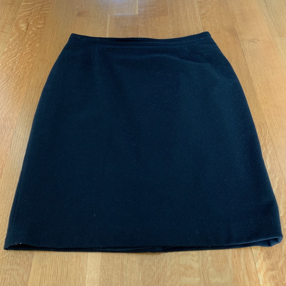 VINTAGE Marina Rinaldi Navy Blue Wool Skirt Sz 12
